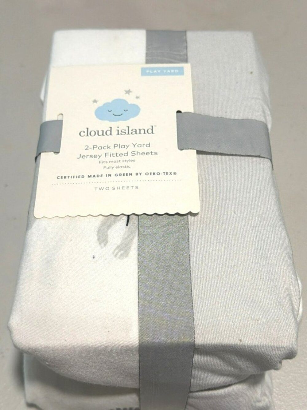 Cloud Island 2-Pack Play Yard Jersey Fitted Sheets 27"x39" Animal Print